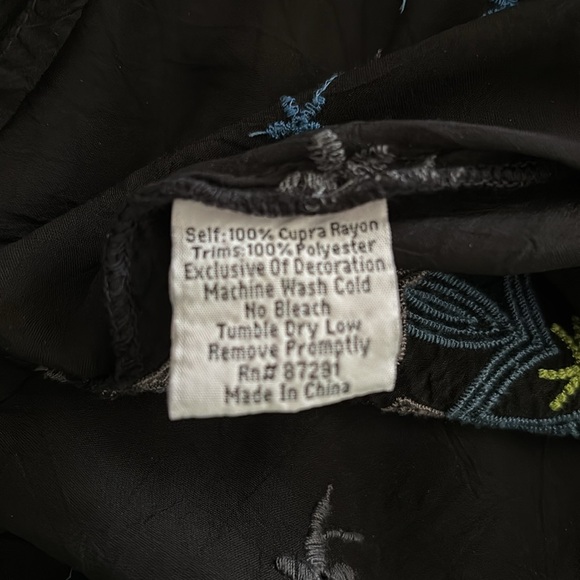 Johnny Was Black and Cream Graphic Embellished Blouse - Picture 9 of 9